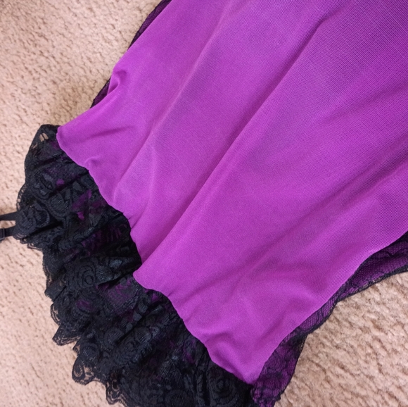 Gothic gothic Punk mall goth teddy lingerie sheer lace butt ruffles Rare 36 C - Picture 2 of 7